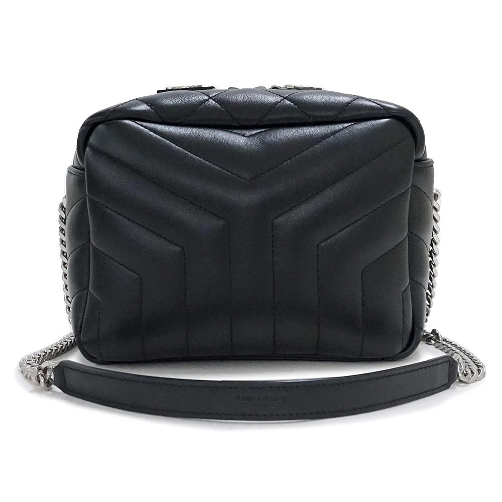 Saint Laurent Paris Loulou Bowling Chain Shoulder Bag Crossbody Leather Black